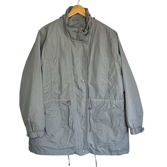 Women Within Plus Size 2X Reversible Jacket Gray Purple Fleece Nylon Windbreaker - Picture 1 of 10